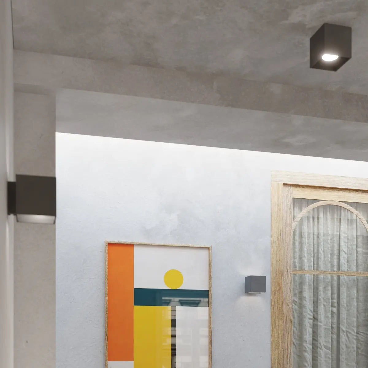 Plafondlamp Anthra Square – Antraciet & Aluminium