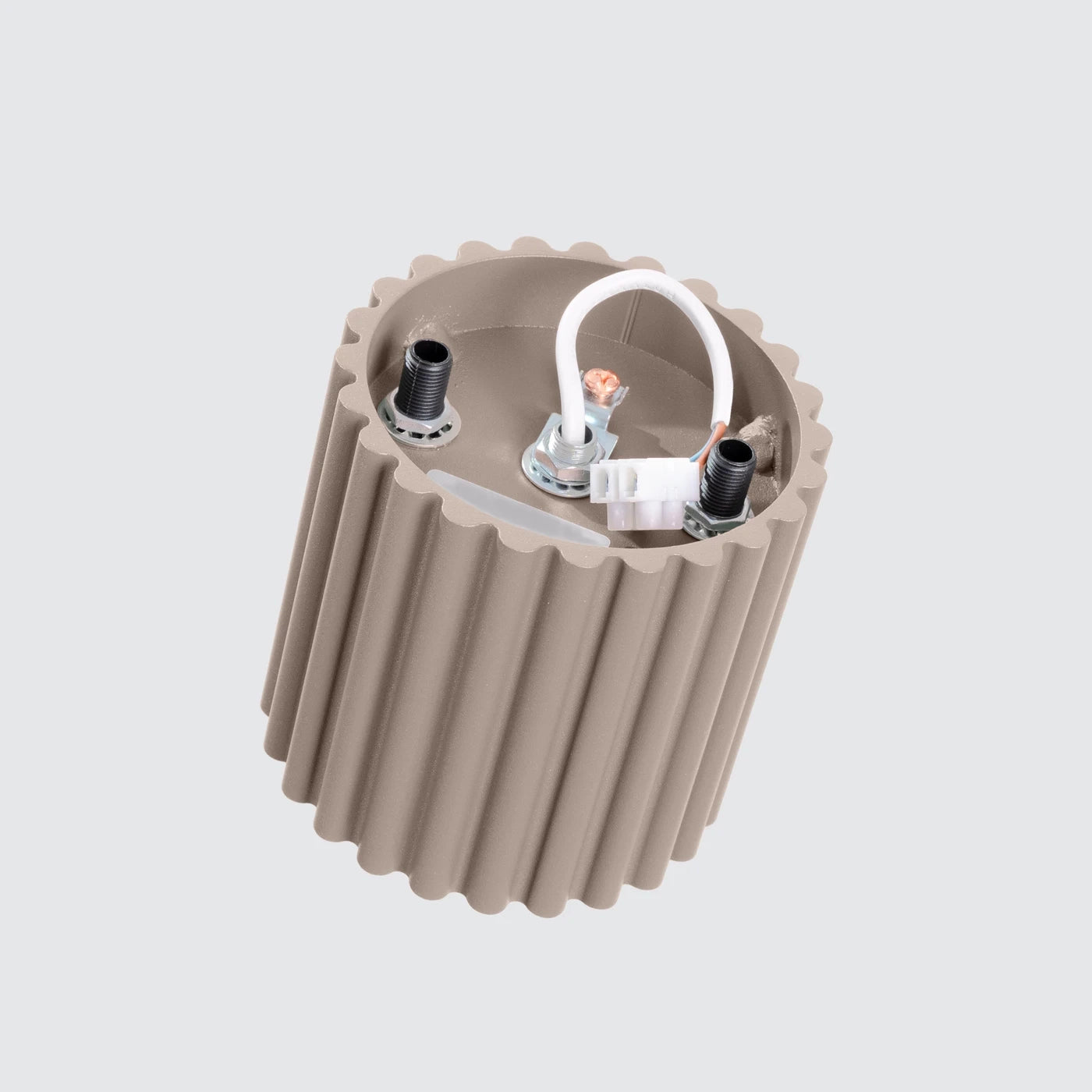 Deckenstrahler Japandi Single – Taupe & Aluminium
