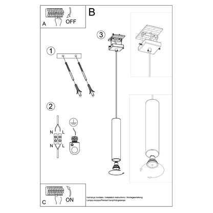 Pendelleuchte Tube 1 – Olivgrün & Stahl