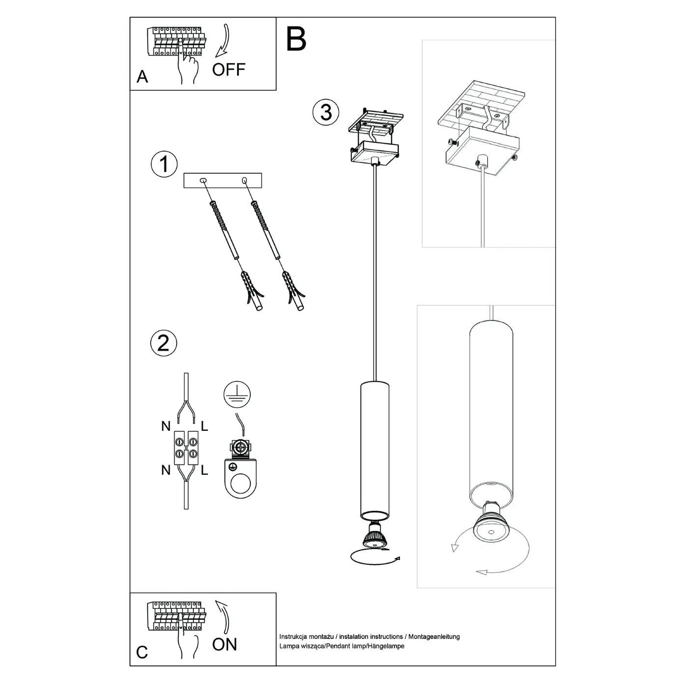 Hanglamp Tube 1 – Okerrood & Staal