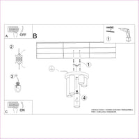 Deckenleuchte Tube 5R – Schwarz & Stahl
