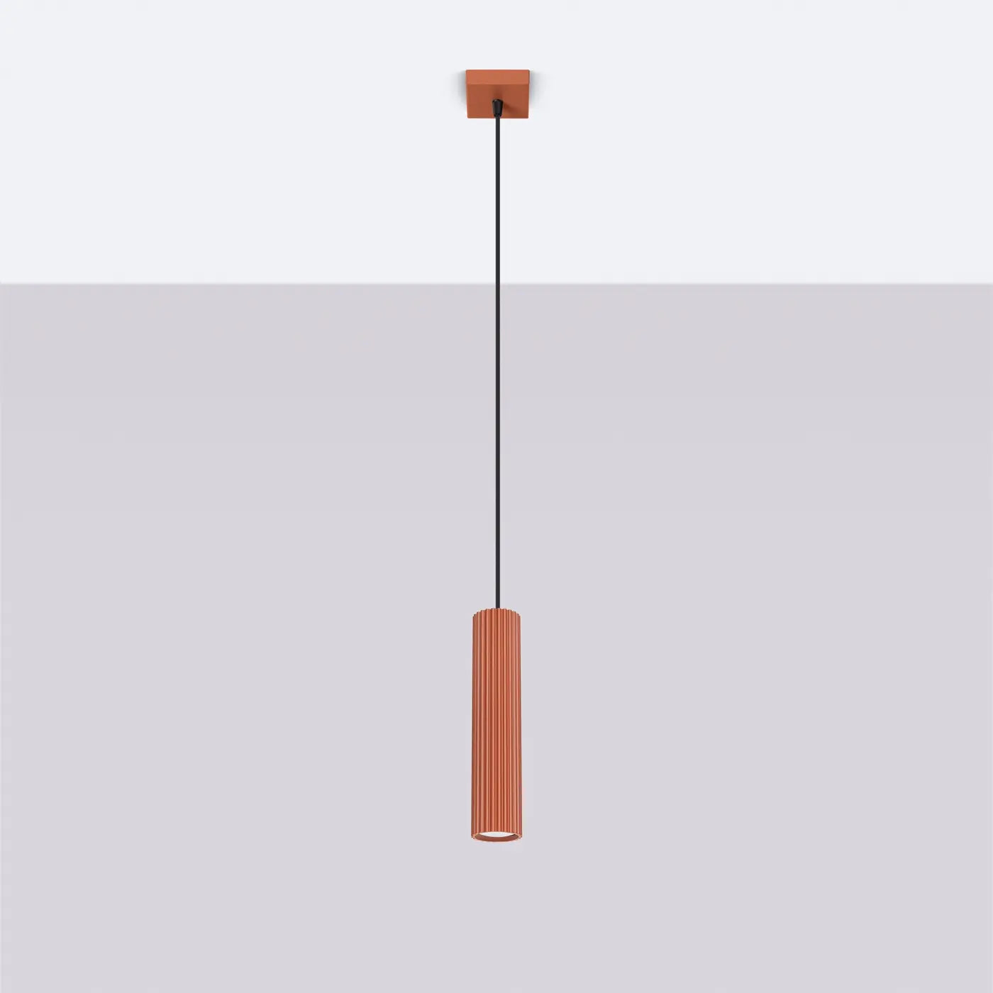 Pendelleuchte Japandi 1 – Rot & Aluminium