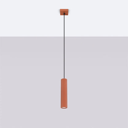 Pendelleuchte Japandi 1 – Rot & Aluminium