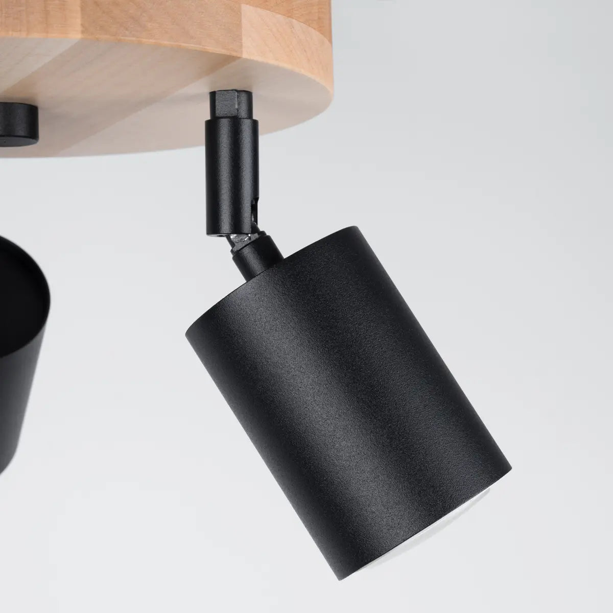 Deckenleuchte Rondo 3P – Schwarz & Stahl & Holz